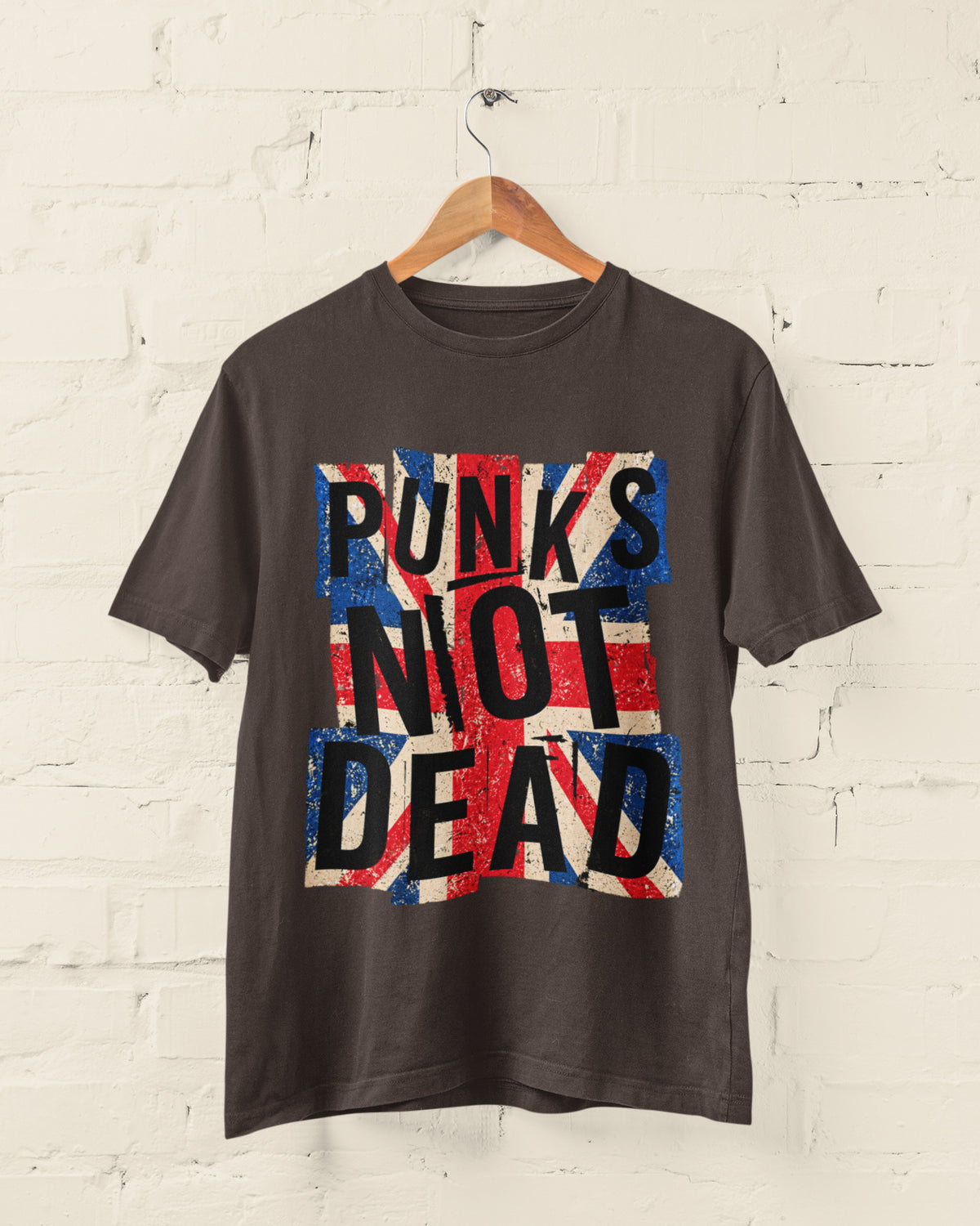 Punks Not Dead T-Shirt - Distressed Union Jack Punk Rock Tee