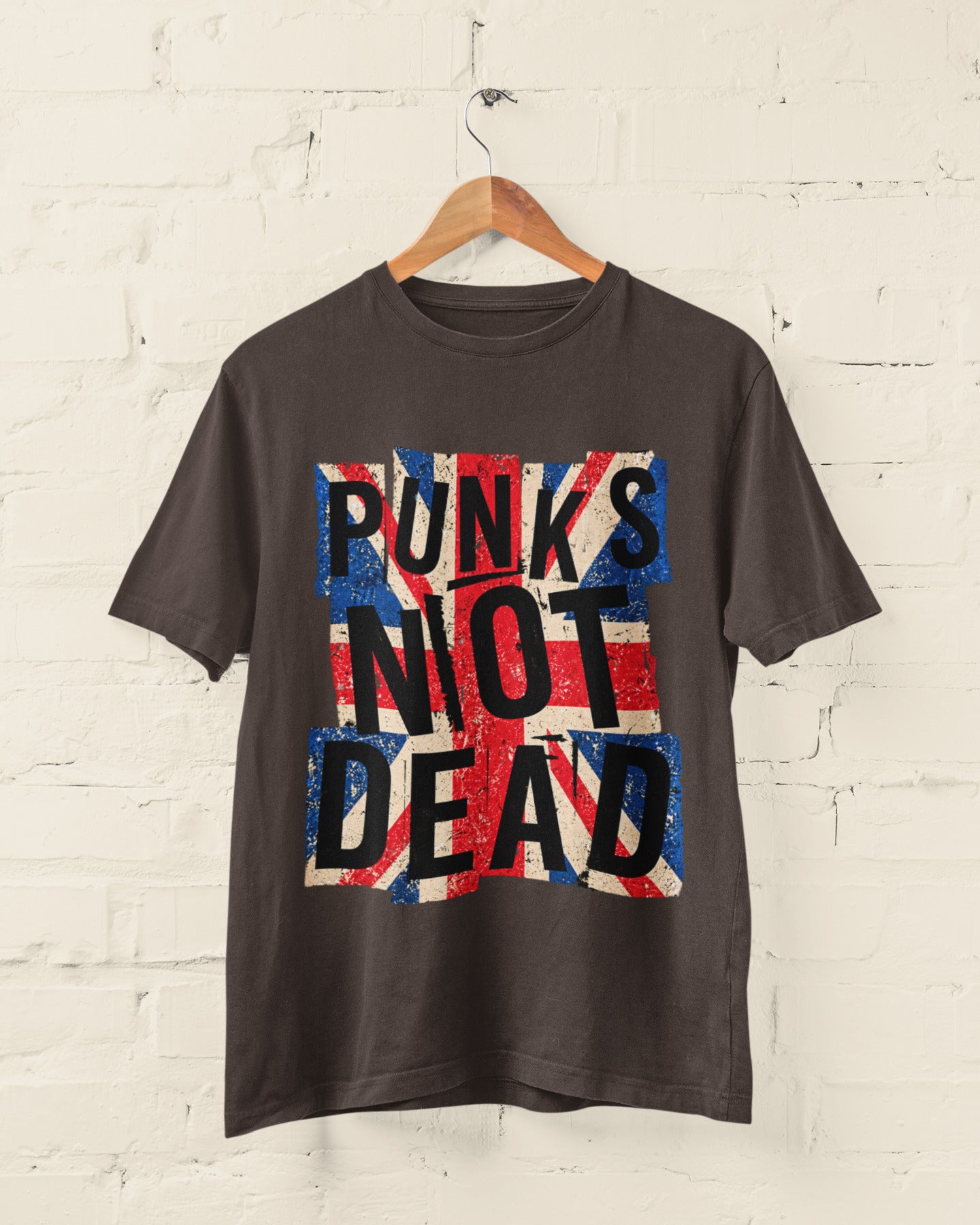 Punks Not Dead T-Shirt - Distressed Union Jack Punk Rock Tee