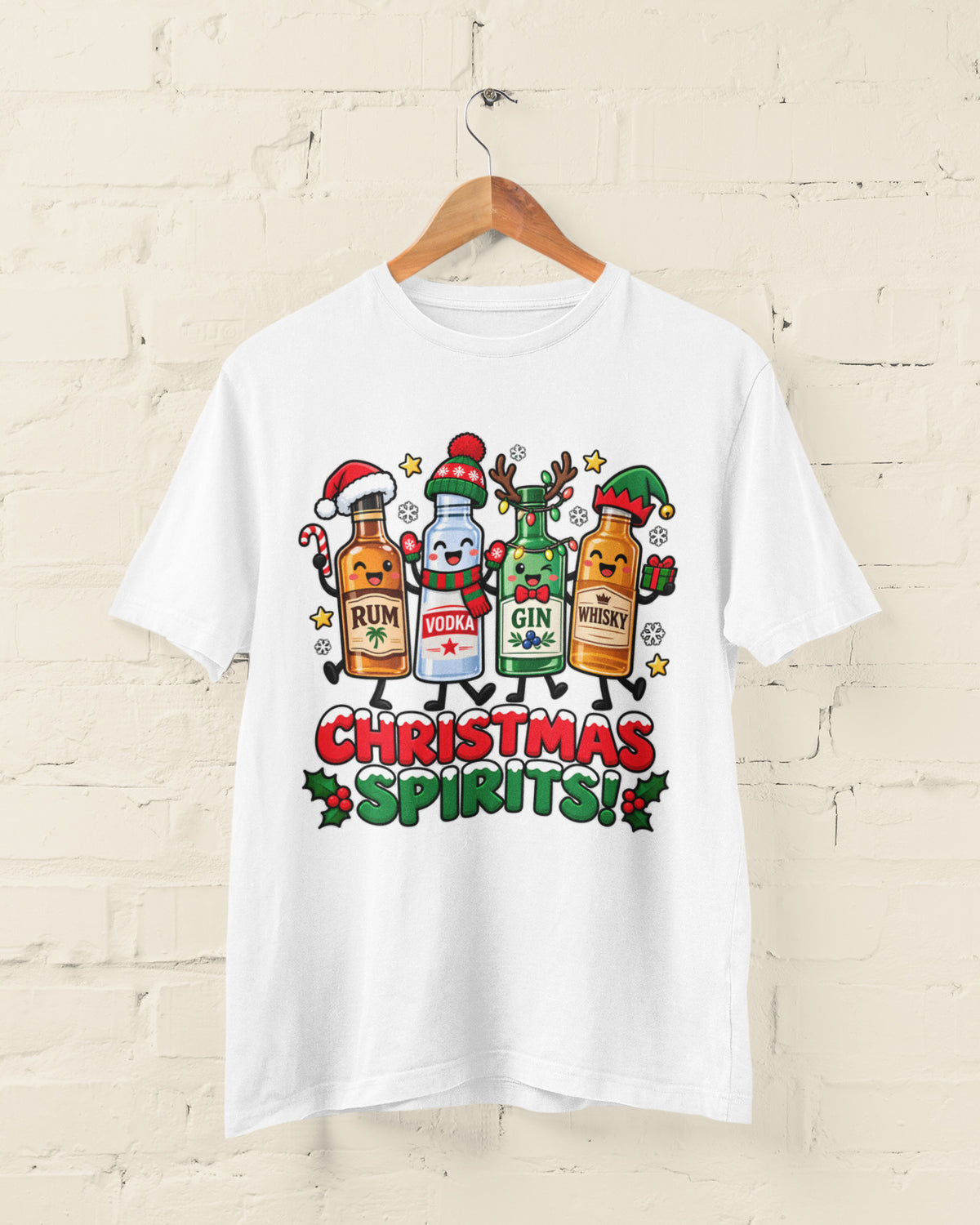 Christmas Spirits T-Shirt - Funny Festive Drinking Party Tee