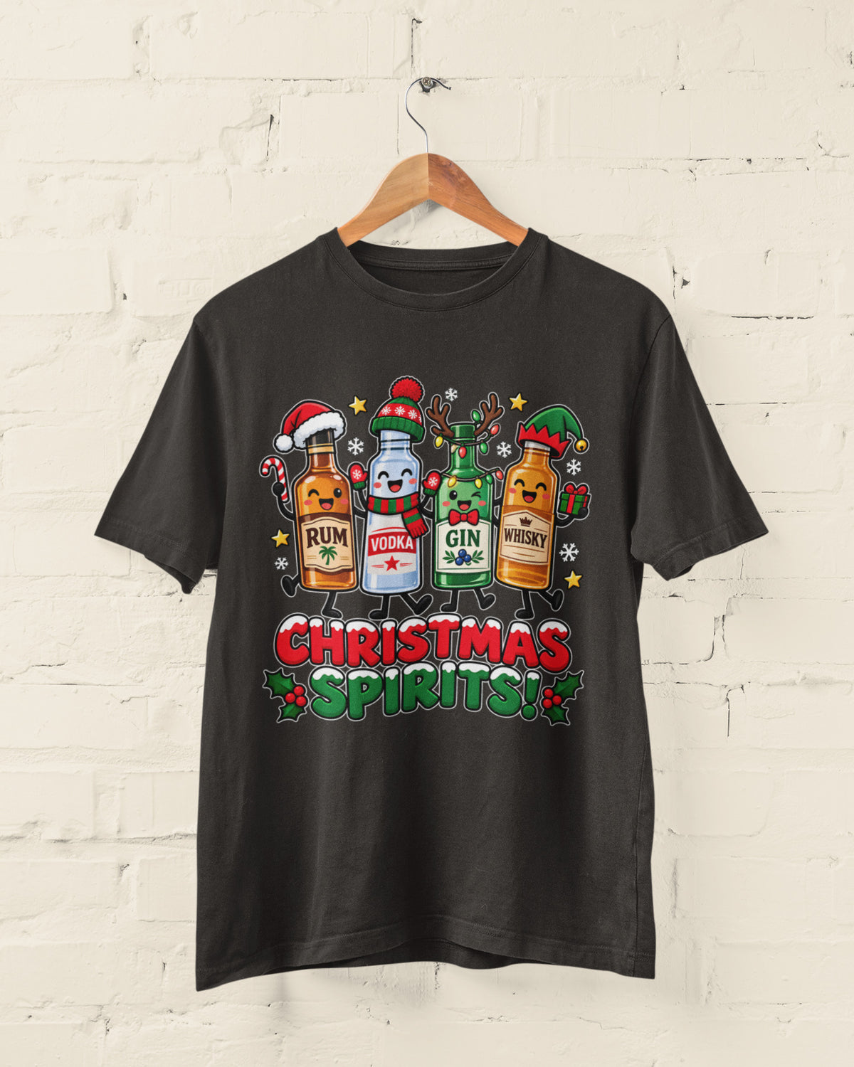 Christmas Spirits T-Shirt - Funny Festive Drinking Party Tee