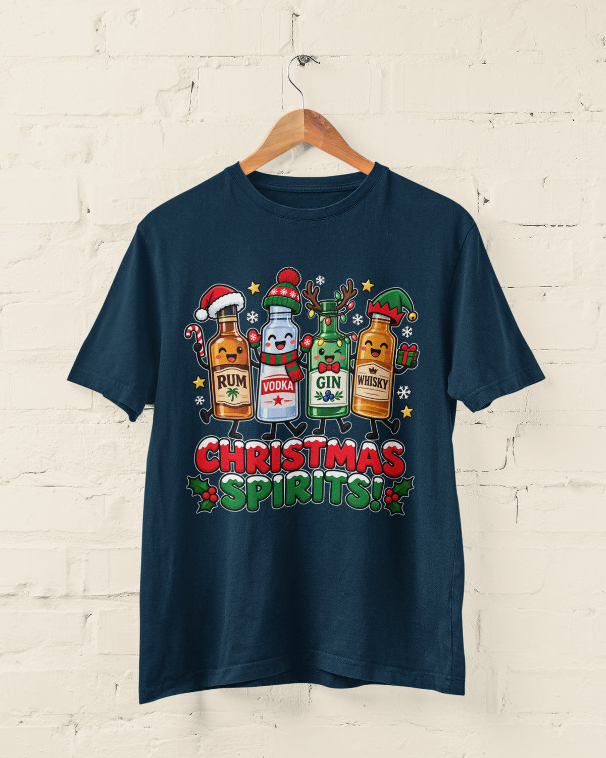 Christmas Spirits T-Shirt - Funny Festive Drinking Party Tee