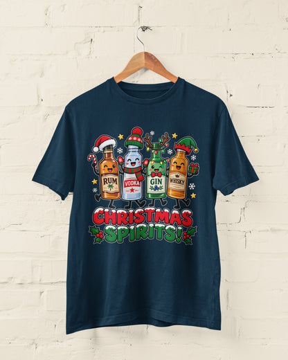 Christmas Spirits T-Shirt - Funny Festive Drinking Party Tee