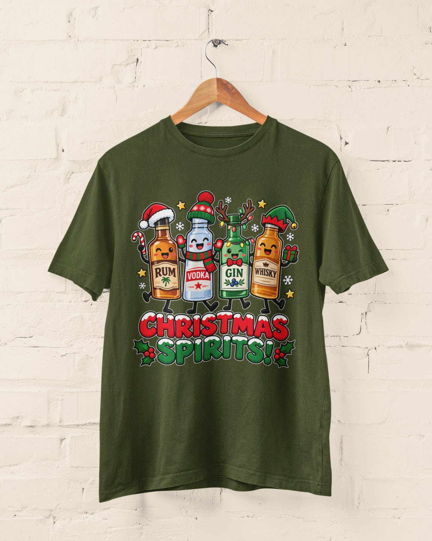 Christmas Spirits T-Shirt - Funny Festive Drinking Party Tee