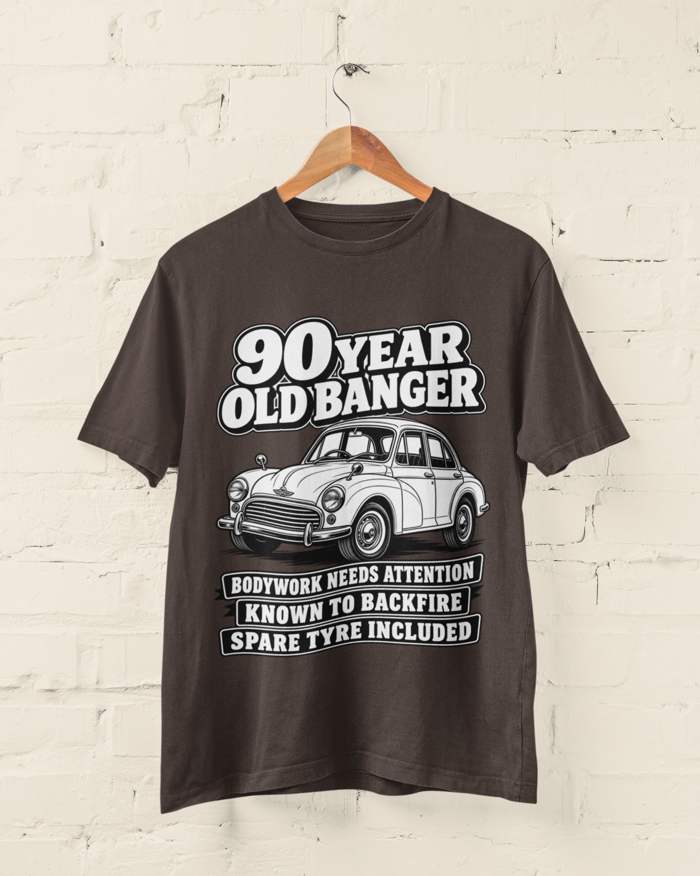 90 Year Old Banger T-Shirt - Funny 90th Birthday Classic Car Gift