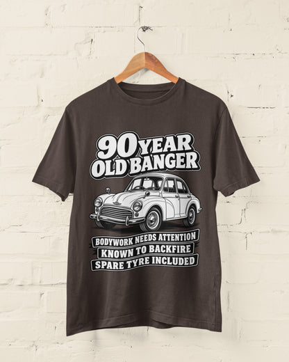 90 Year Old Banger T-Shirt - Funny 90th Birthday Classic Car Gift