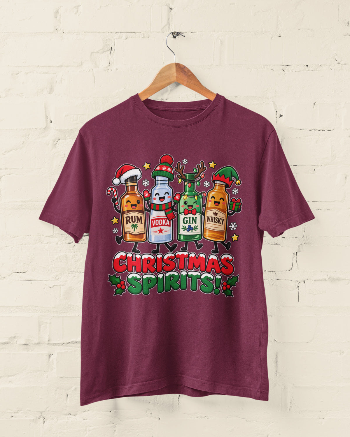Christmas Spirits T-Shirt - Funny Festive Drinking Party Tee