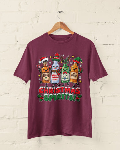 Christmas Spirits T-Shirt - Funny Festive Drinking Party Tee