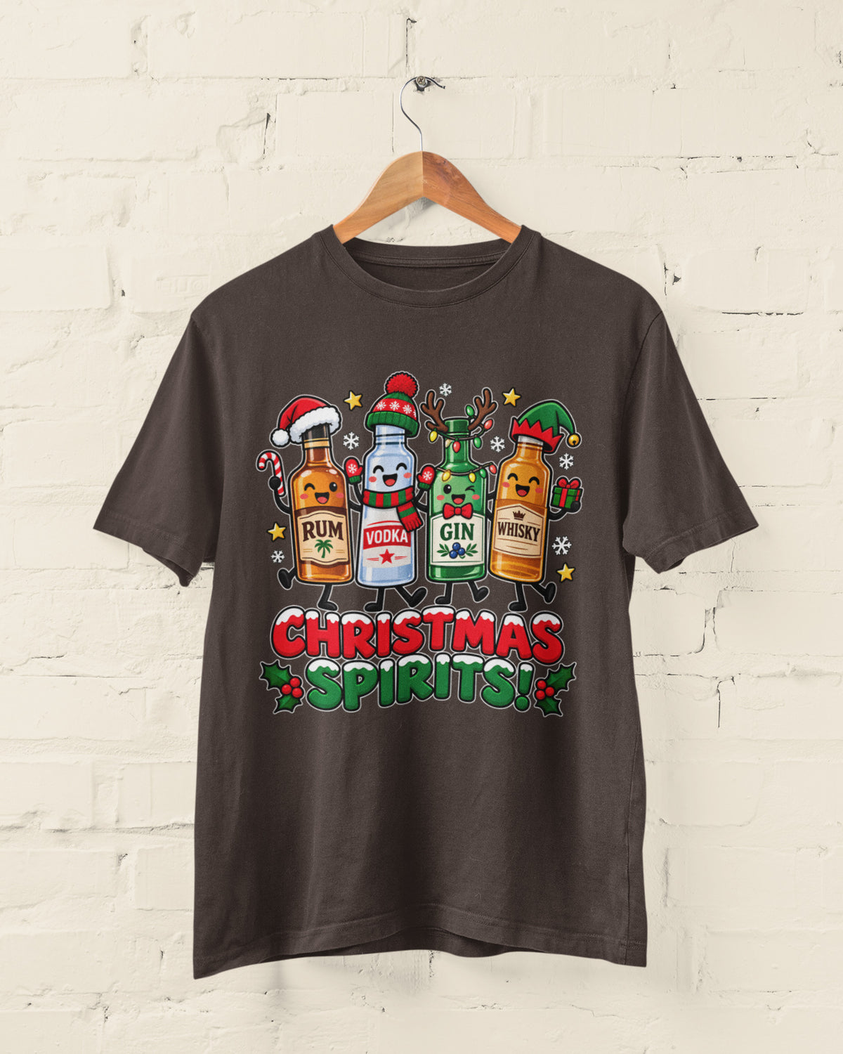 Christmas Spirits T-Shirt - Funny Festive Drinking Party Tee