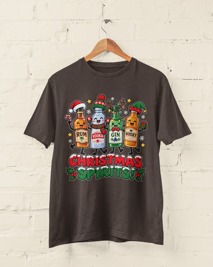 Christmas Spirits T-Shirt - Funny Festive Drinking Party Tee