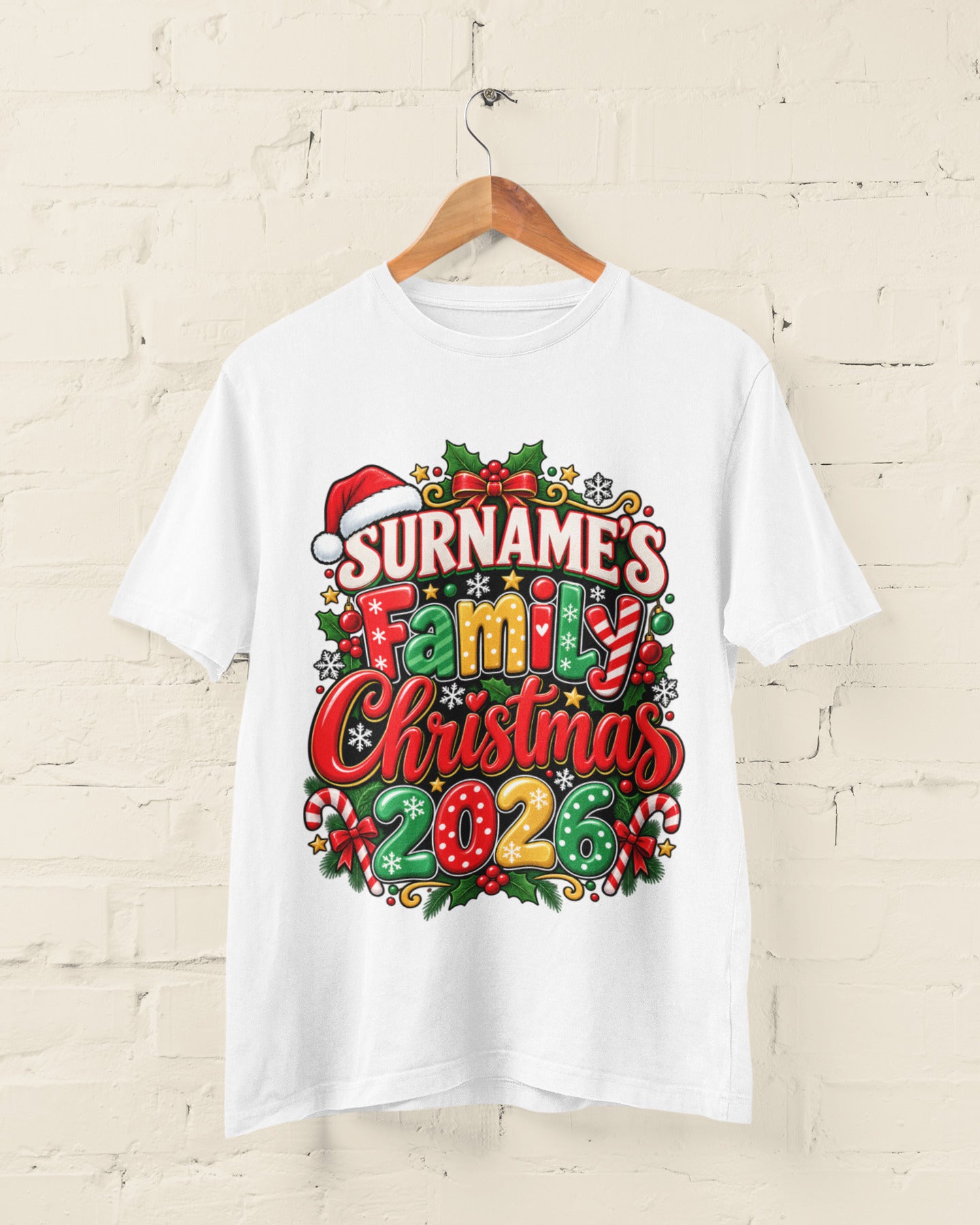 Personalised Family Christmas T-Shirt 2026 - Matching Adult & Kids Tees