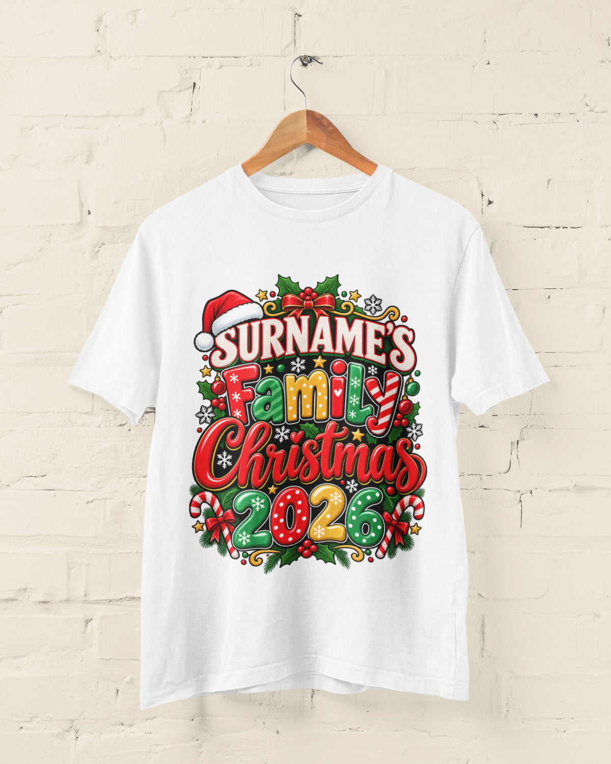 Personalised Family Christmas T-Shirt 2026 - Matching Adult & Kids Tees