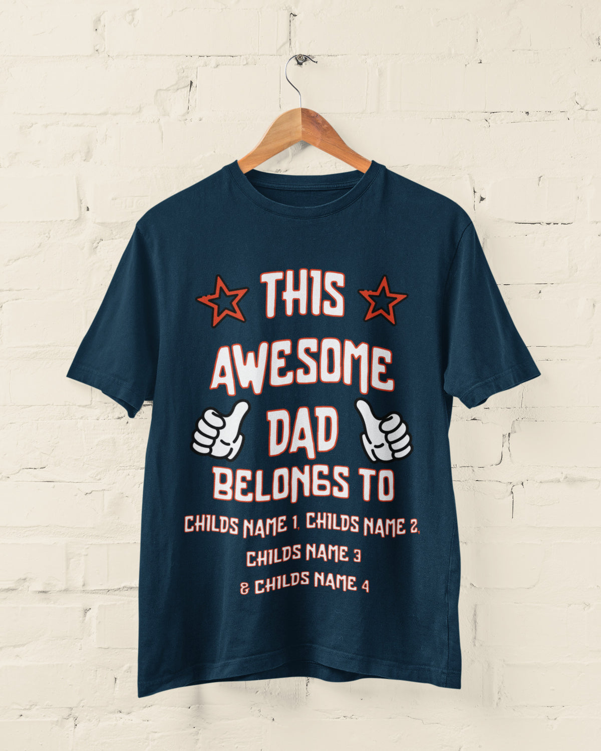 Personalised "This Awesome Dad Belongs To" T-Shirt