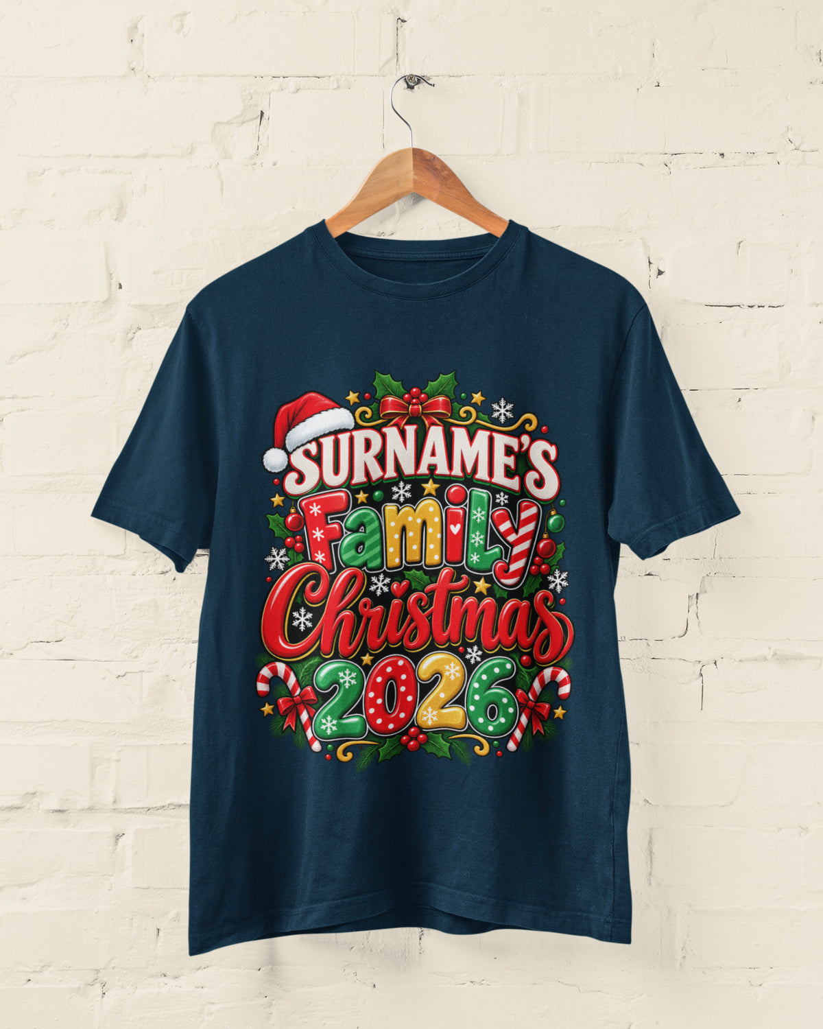 Personalised Family Christmas T-Shirt 2026 - Matching Adult & Kids Tees