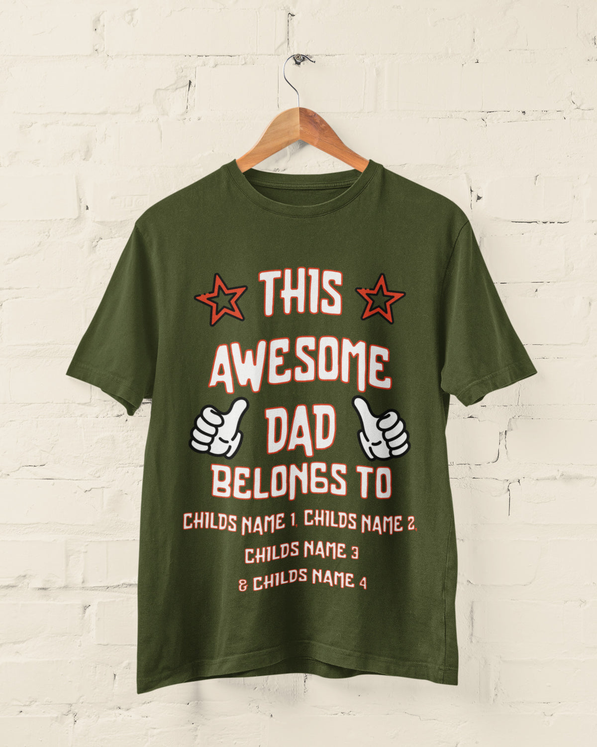 Personalised "This Awesome Dad Belongs To" T-Shirt