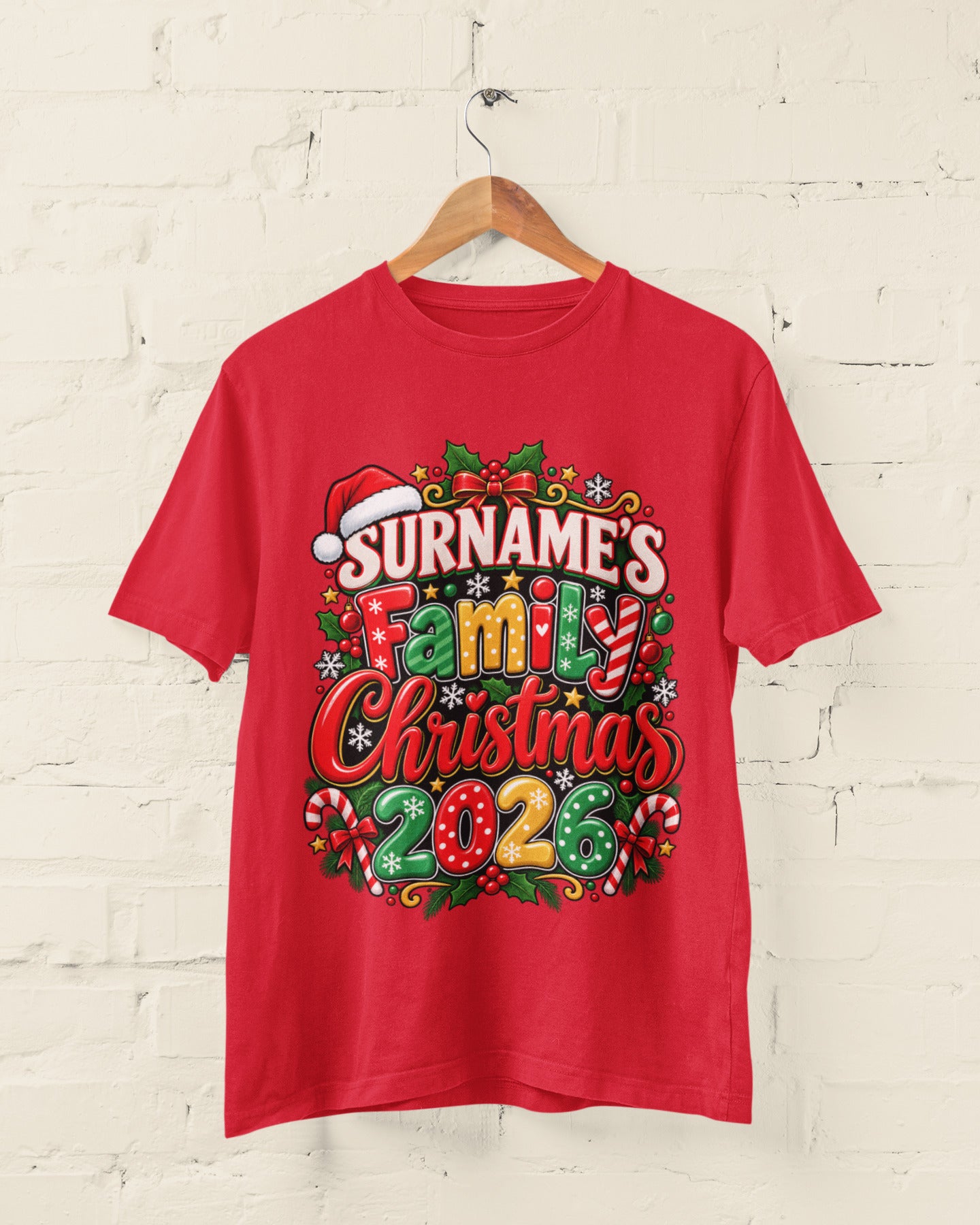 Personalised Family Christmas T-Shirt 2026 - Matching Adult & Kids Tees
