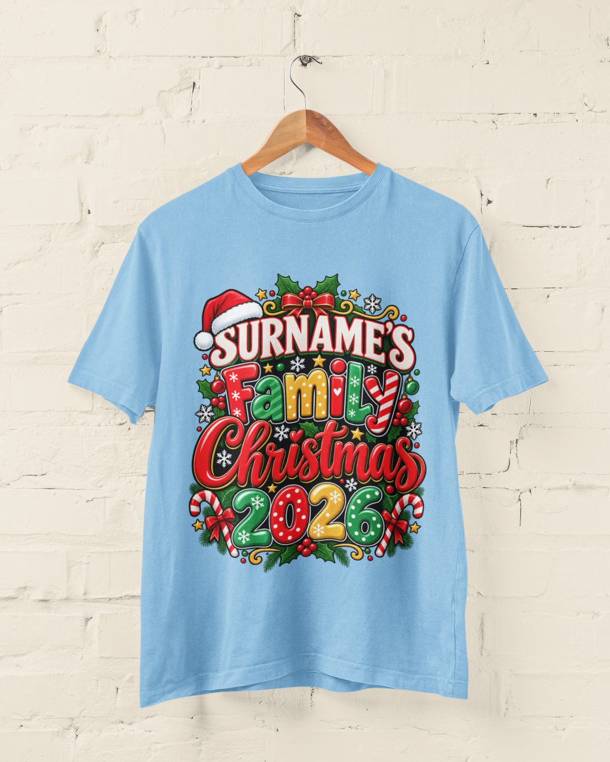 Personalised Family Christmas T-Shirt 2026 - Matching Adult & Kids Tees