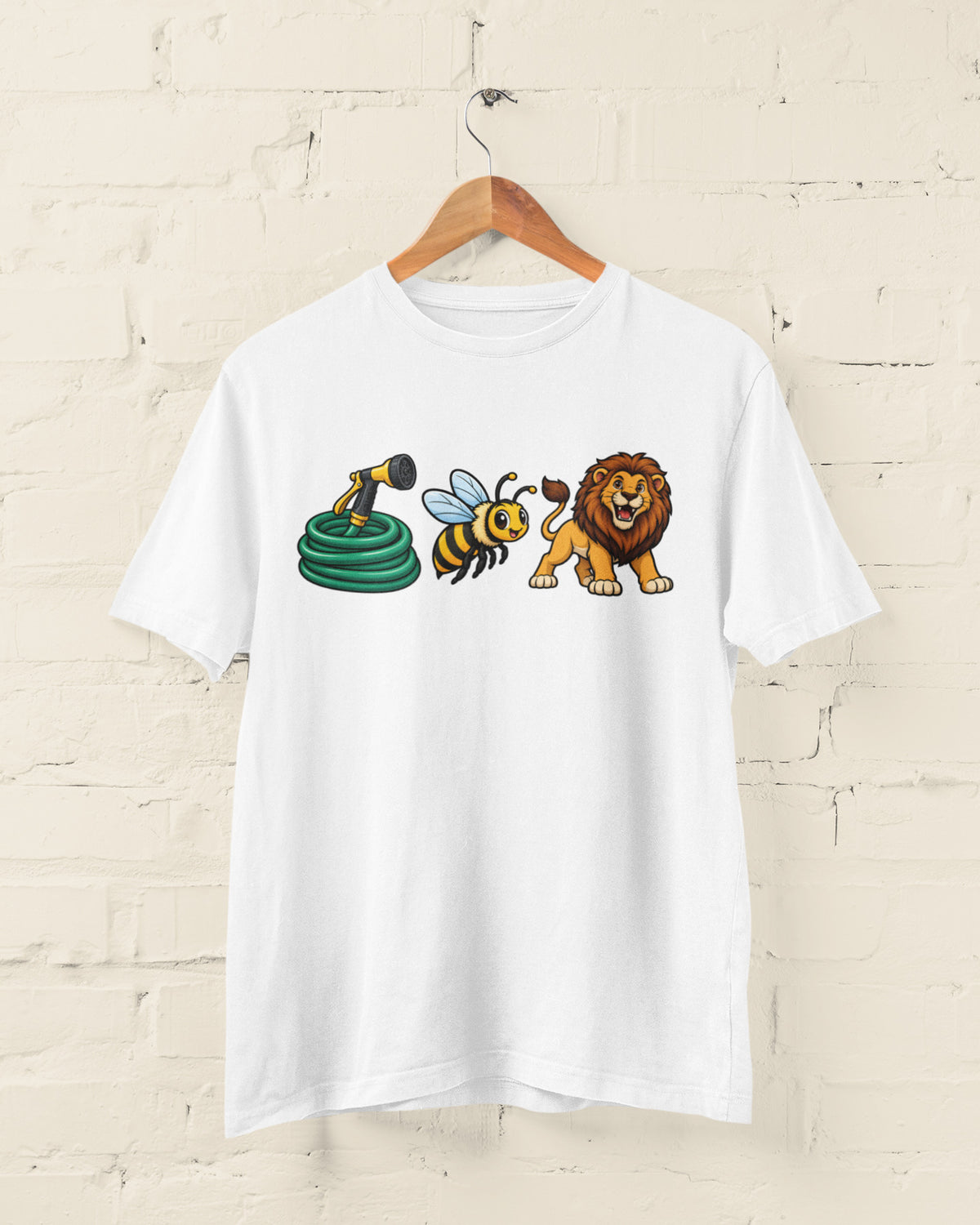 Hose Bee Lion T-Shirt - Funny Visual Pun Rebus Graphic Tee
