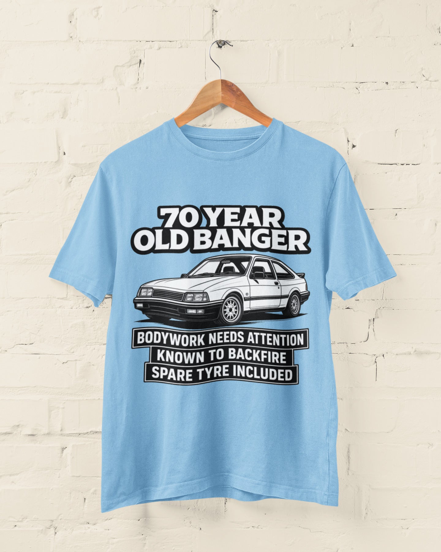 70 Year Old Banger T-Shirt - Funny 70th Birthday Classic Car Gift