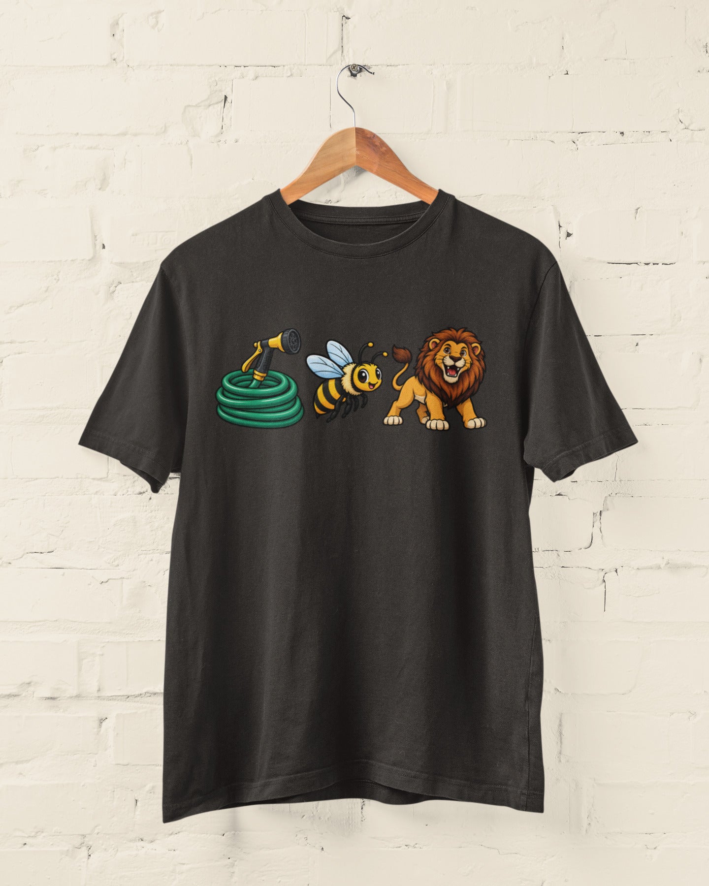 Hose Bee Lion T-Shirt - Funny Visual Pun Rebus Graphic Tee