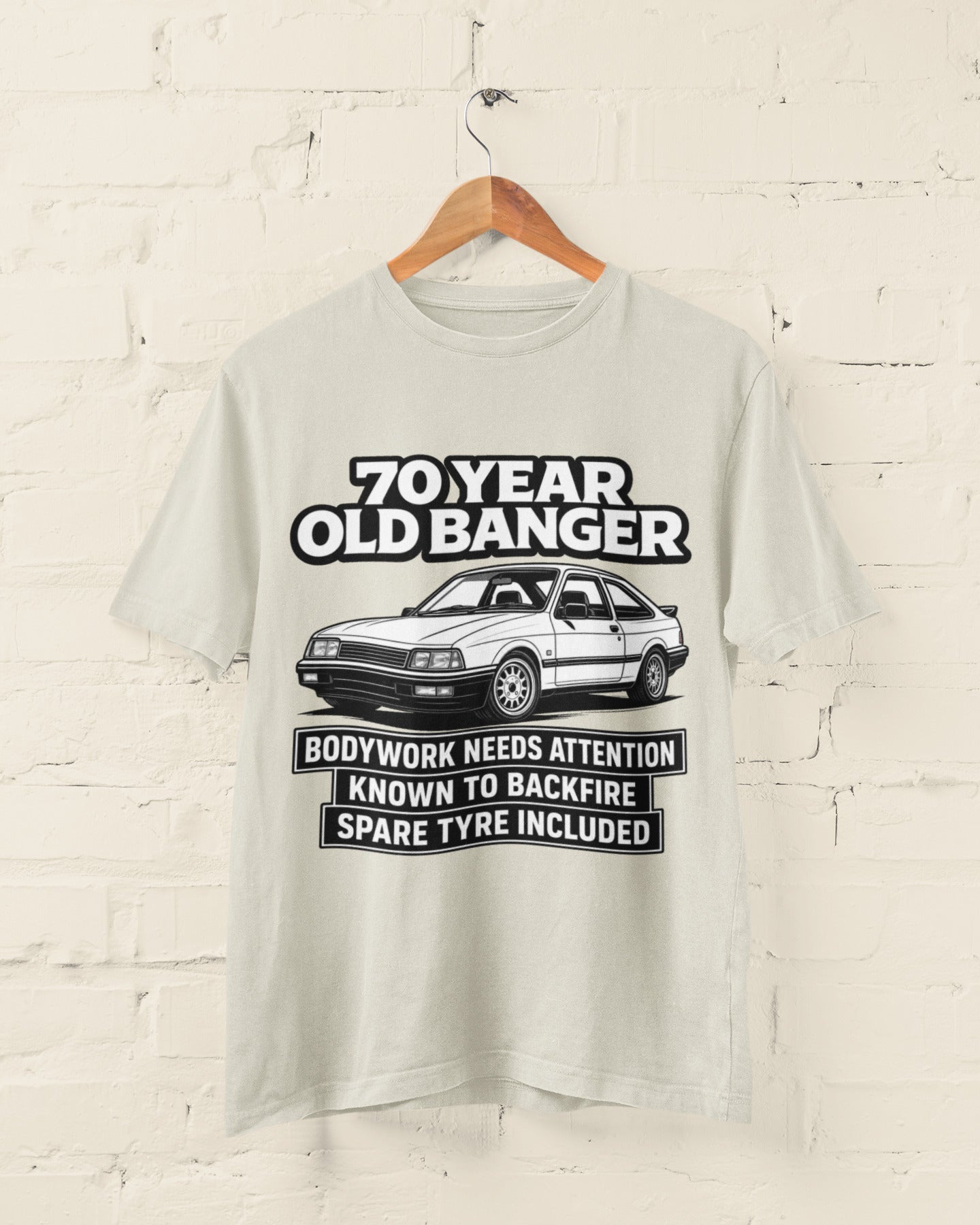 70 Year Old Banger T-Shirt - Funny 70th Birthday Classic Car Gift