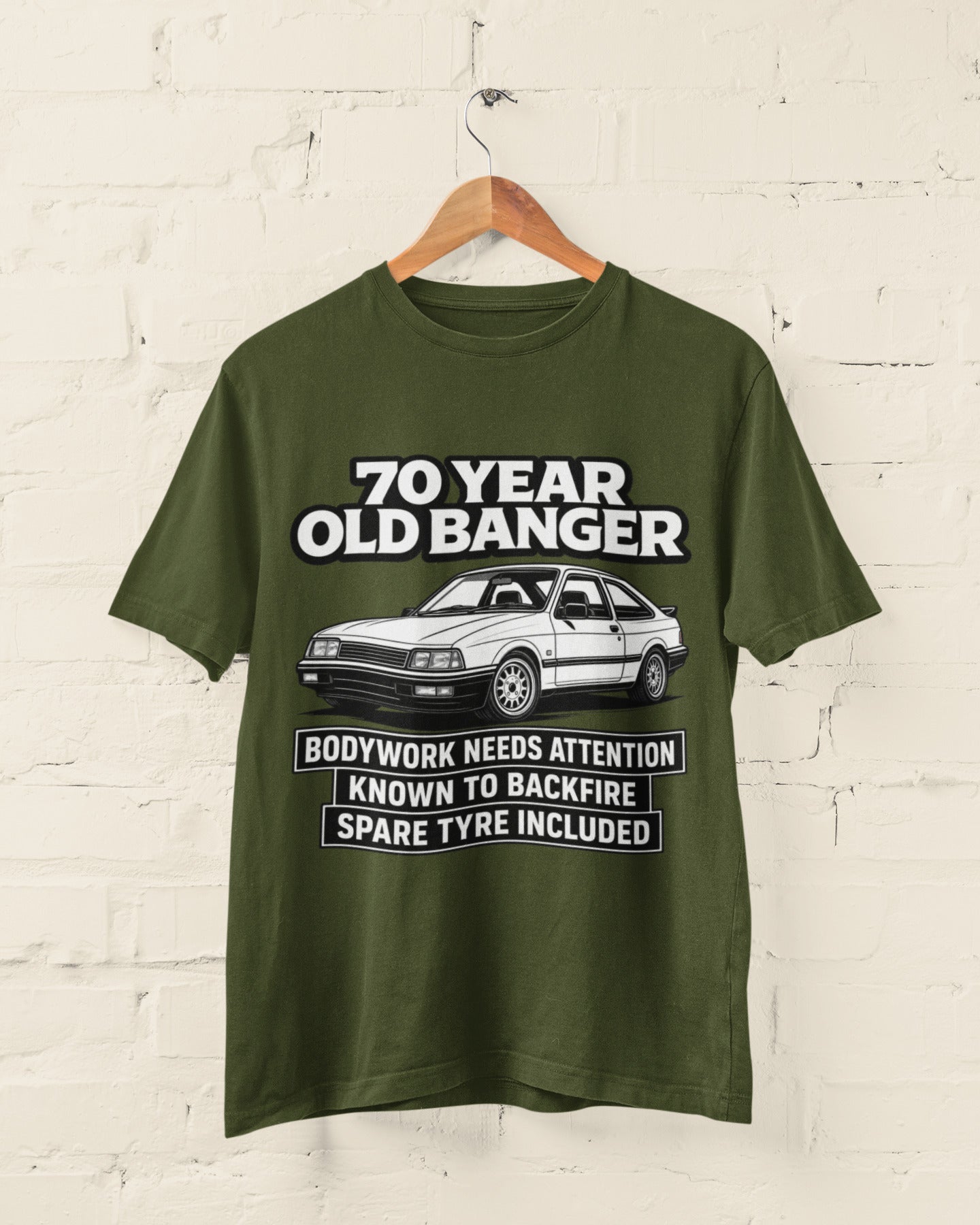 70 Year Old Banger T-Shirt - Funny 70th Birthday Classic Car Gift