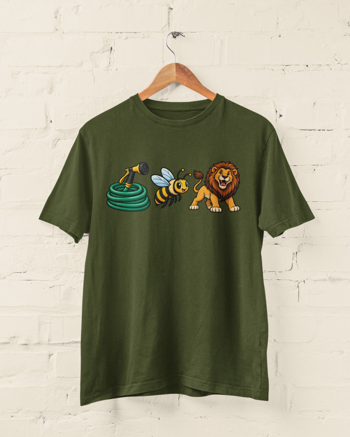 Hose Bee Lion T-Shirt - Funny Visual Pun Rebus Graphic Tee