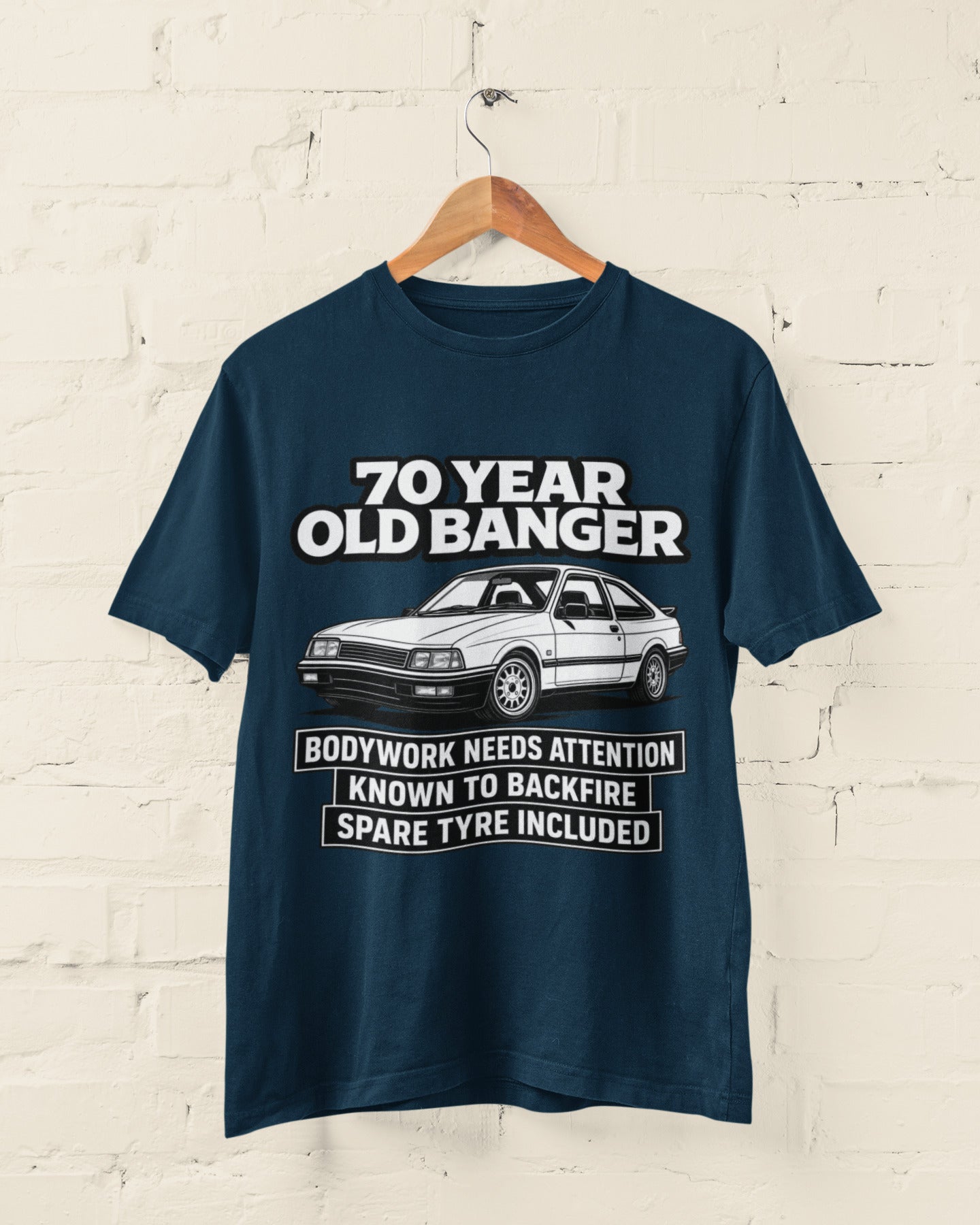 70 Year Old Banger T-Shirt - Funny 70th Birthday Classic Car Gift