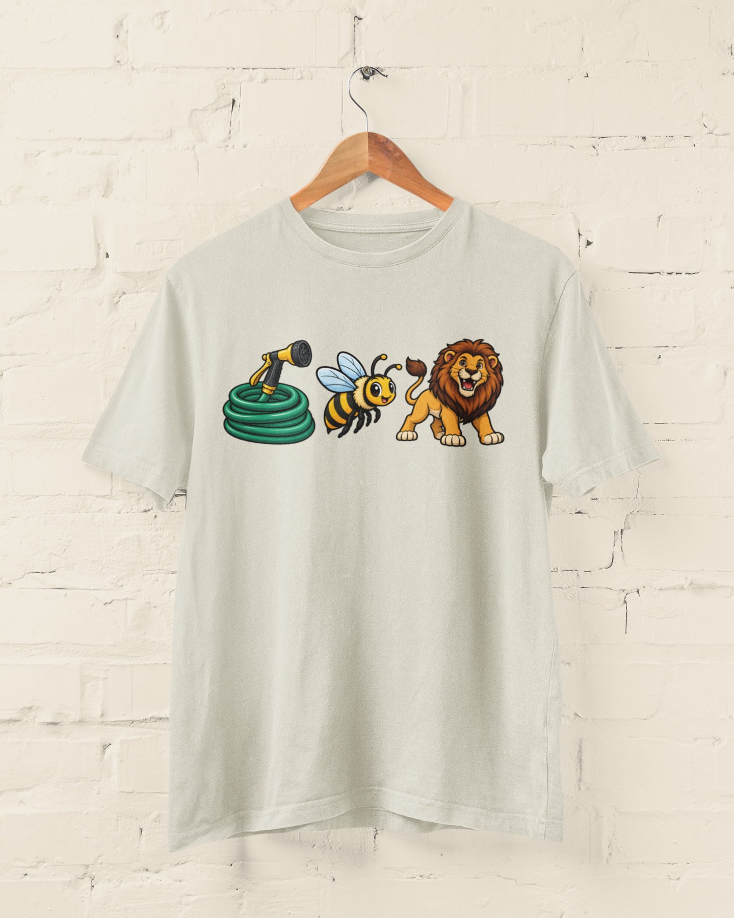 Hose Bee Lion T-Shirt - Funny Visual Pun Rebus Graphic Tee