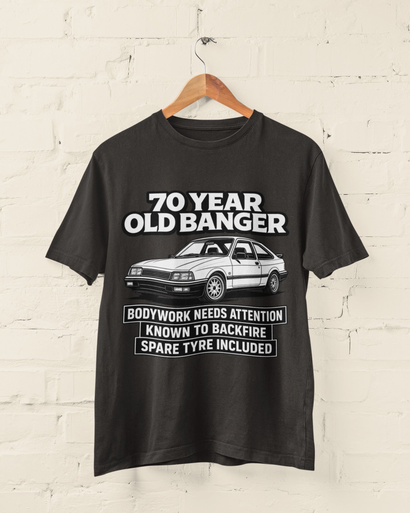 70 Year Old Banger T-Shirt - Funny 70th Birthday Classic Car Gift
