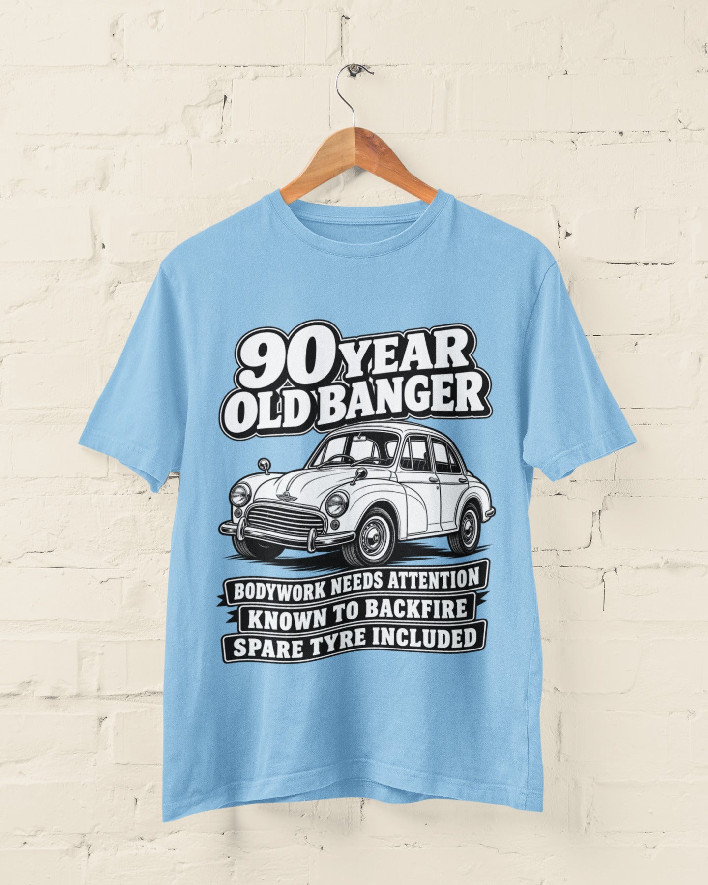 90 Year Old Banger T-Shirt - Funny 90th Birthday Classic Car Gift