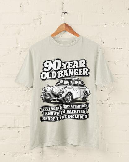 90 Year Old Banger T-Shirt - Funny 90th Birthday Classic Car Gift