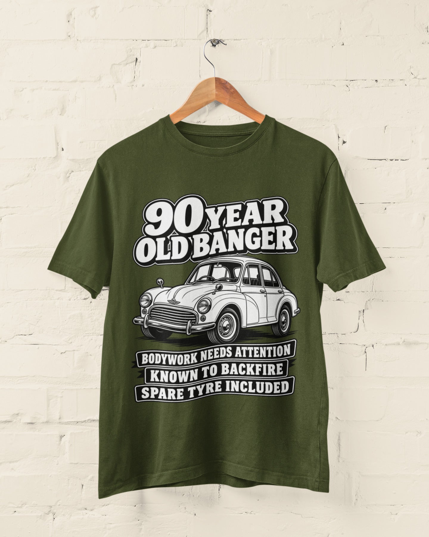 90 Year Old Banger T-Shirt - Funny 90th Birthday Classic Car Gift