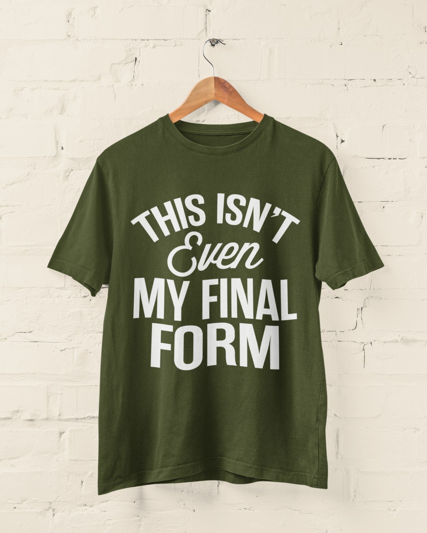 Unisex t-shirt with "This Isn't Even My Final Form" anime meme print, perfect for anime fans and gamers.