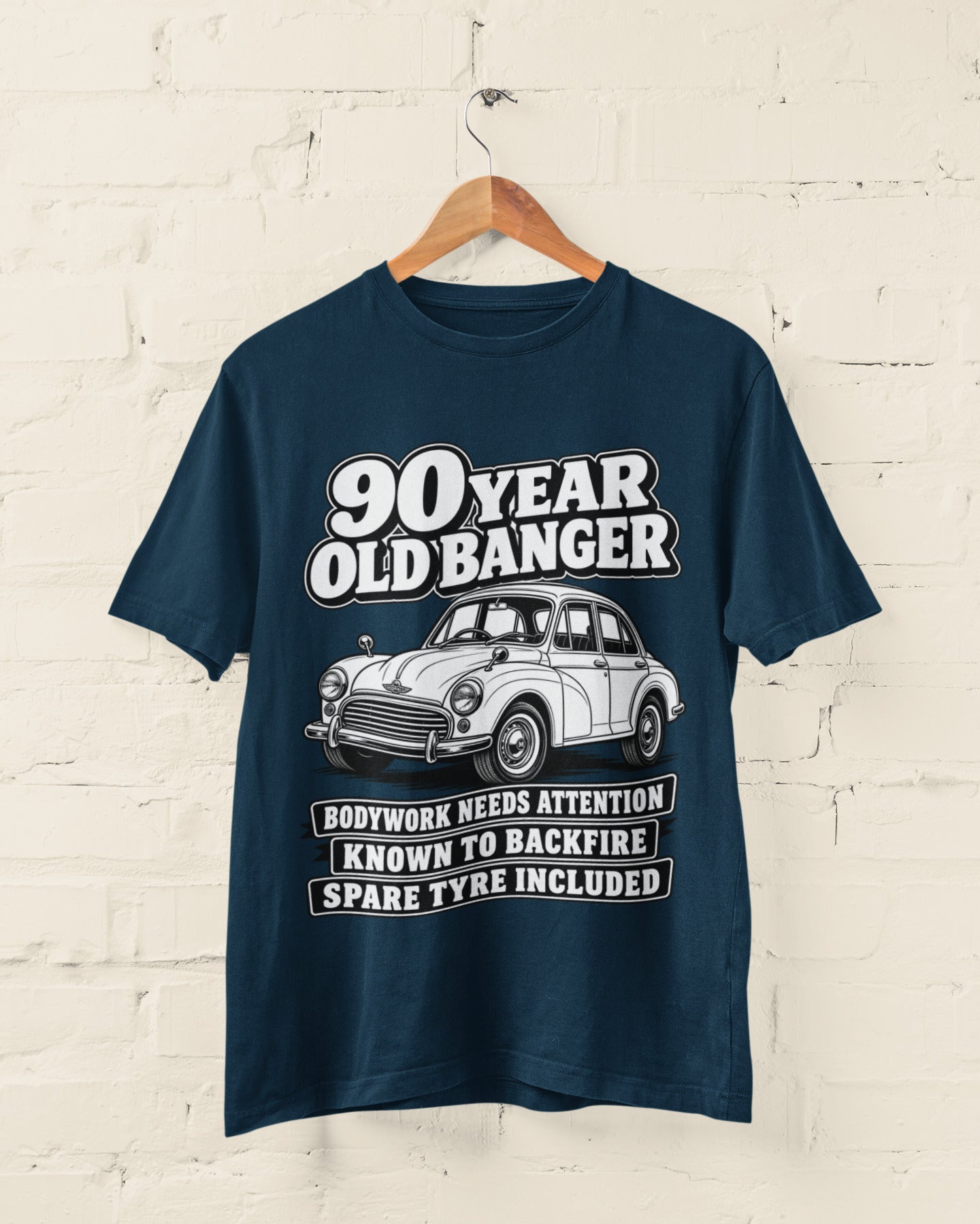 90 Year Old Banger T-Shirt - Funny 90th Birthday Classic Car Gift