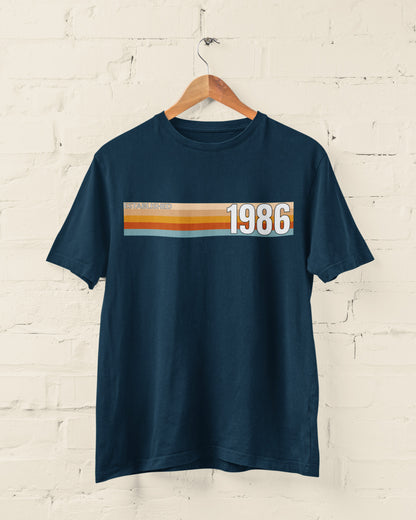 Established 1986 T-Shirt, 40th Birthday 2026 Retro Stripe Gift