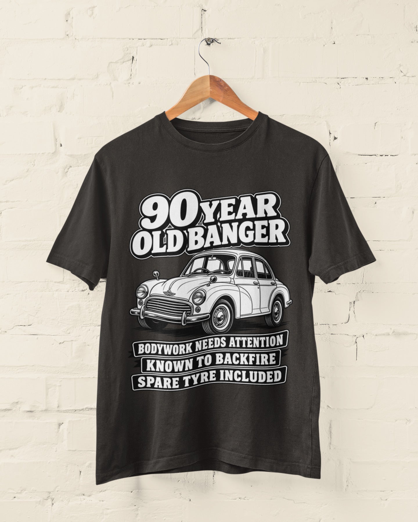 90 Year Old Banger T-Shirt - Funny 90th Birthday Classic Car Gift