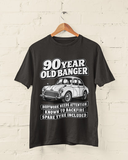 90 Year Old Banger T-Shirt - Funny 90th Birthday Classic Car Gift