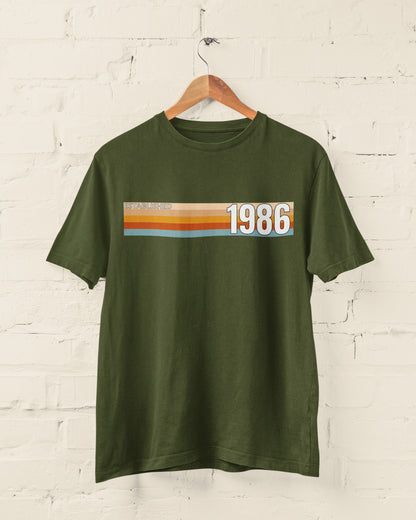 Established 1986 T-Shirt, 40th Birthday 2026 Retro Stripe Gift