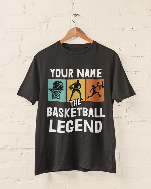 Your Name – The Basketball Legend Personalised T‑Shirt (Unisex S–6XL)