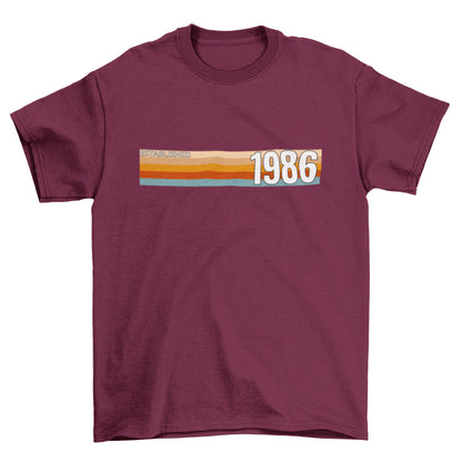 Established 1986 T-Shirt, 40th Birthday 2026 Retro Stripe Gift
