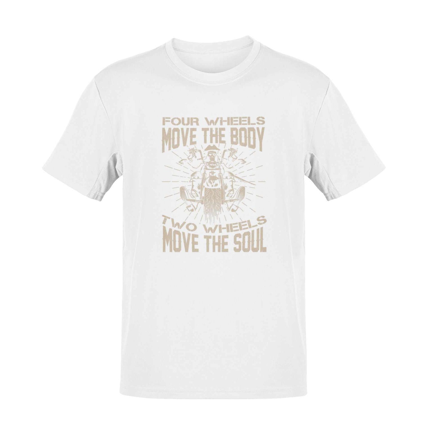 Motorcyclist Biker T-Shirt Four Wheels Move The Body 2 Wheels Move The Soul T-Shirt Gift