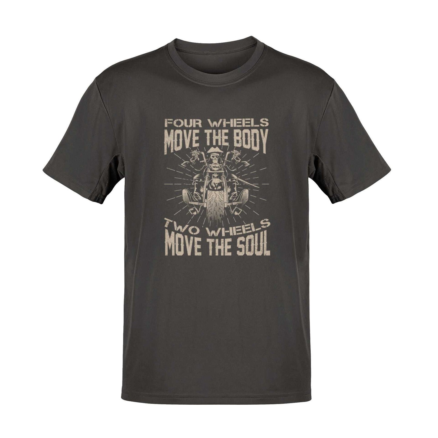 Motorcyclist Biker T-Shirt Four Wheels Move The Body 2 Wheels Move The Soul T-Shirt Gift