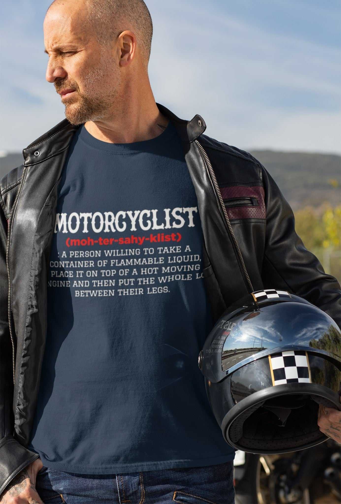 MOTORCYCLIST Dictionary Definition Funny Biker T-Shirt Gift Motorbike Lover T-Shirt