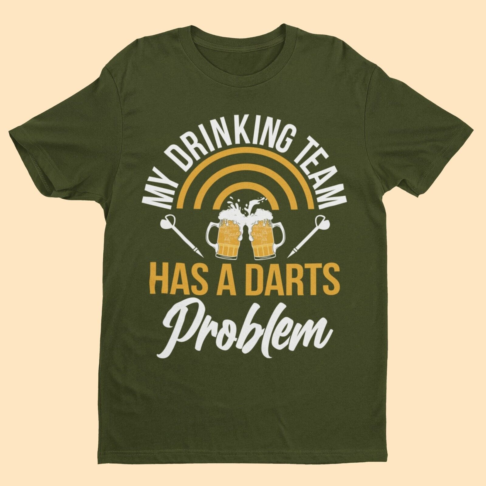 My Drinking Team Has A Darts Problem Funny T-Shirt Dad Player Oche 180 Arrows T-Shirt Gift