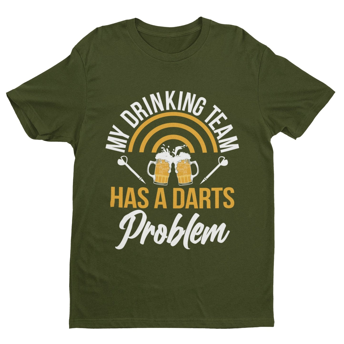 My Drinking Team Has A Darts Problem Funny T-Shirt Dad Player Oche 180 Arrows T-Shirt Gift