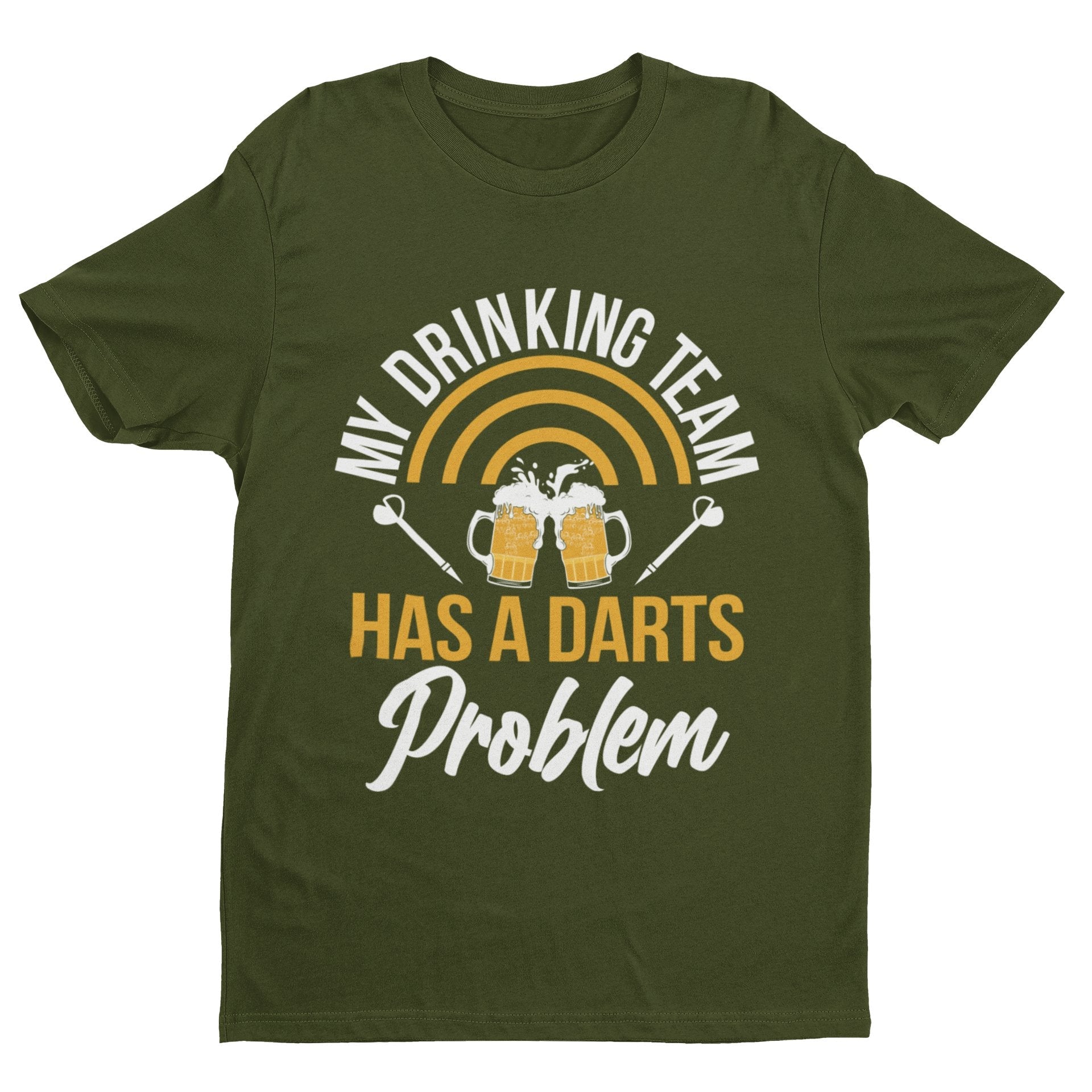 My Drinking Team Has A Darts Problem Funny T-Shirt Dad Player Oche 180 Arrows T-Shirt Gift