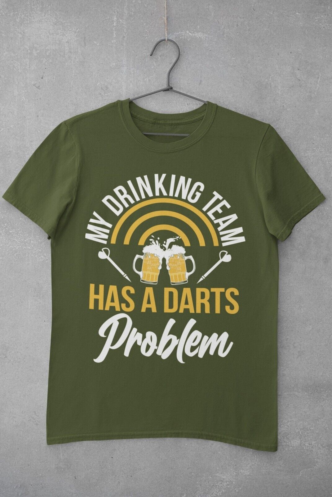 My Drinking Team Has A Darts Problem Funny T-Shirt Dad Player Oche 180 Arrows T-Shirt Gift
