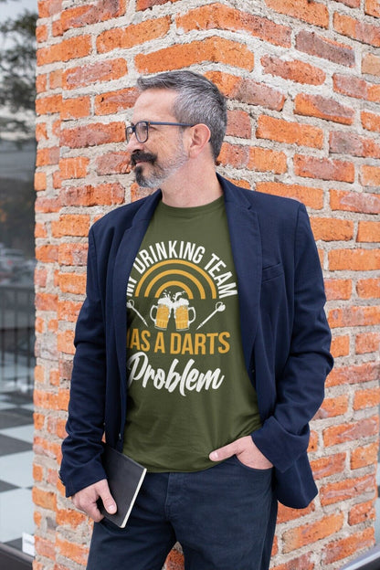 My Drinking Team Has A Darts Problem Funny T-Shirt Dad Player Oche 180 Arrows T-Shirt Gift