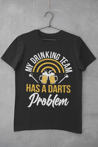 My Drinking Team Has A Darts Problem Funny T-Shirt Dad Player Oche 180 Arrows T-Shirt Gift