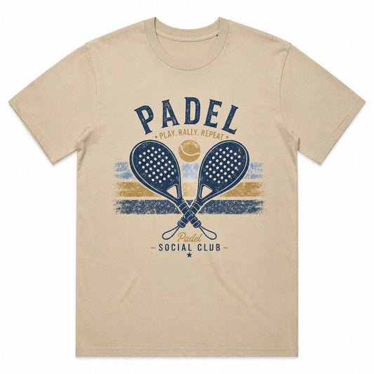Padel T-Shirt, Vintage Social Club Player Gift Tee